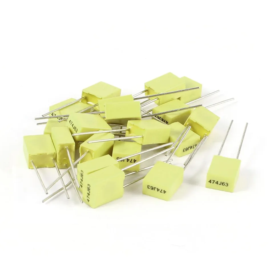 Sourcingmap 474J63 Condensateur Film 63V 0.47µF Jaune Lot 20