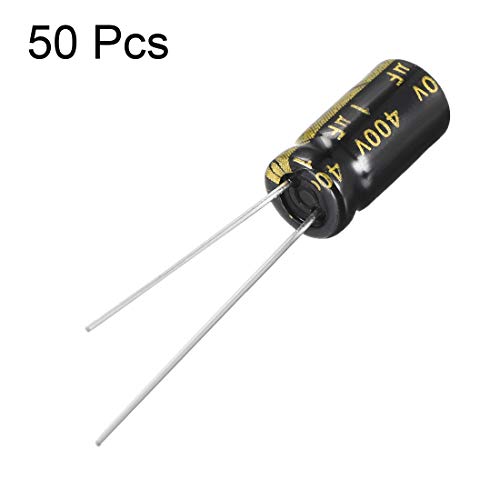 sourcing map condensateur électrolytique 1uF 400V 50 pièces 6.3x12mm