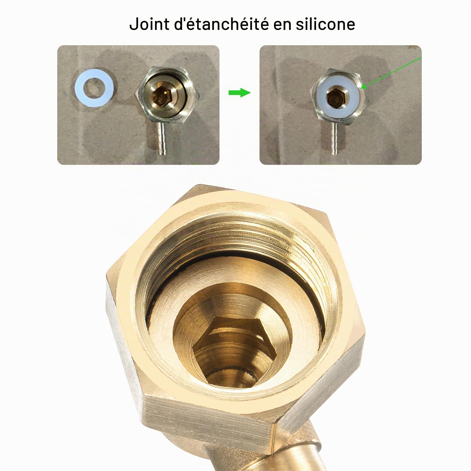 Sourcing Map Raccord Cannelé Laiton Coude 10mm x G1/2 Femelle