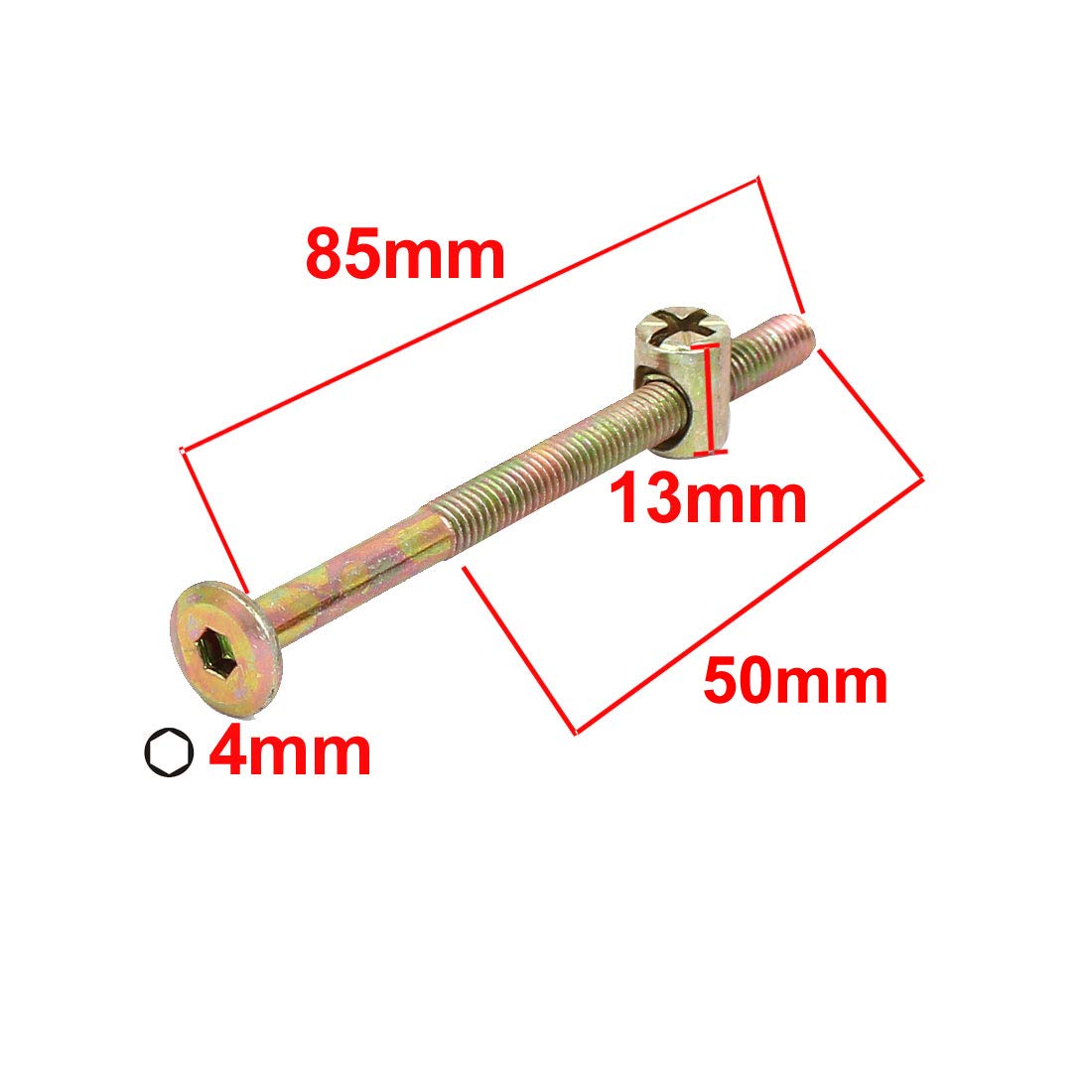 Sourcing Map M6x85mm vis meuble écrou barillet bronze 5 kits