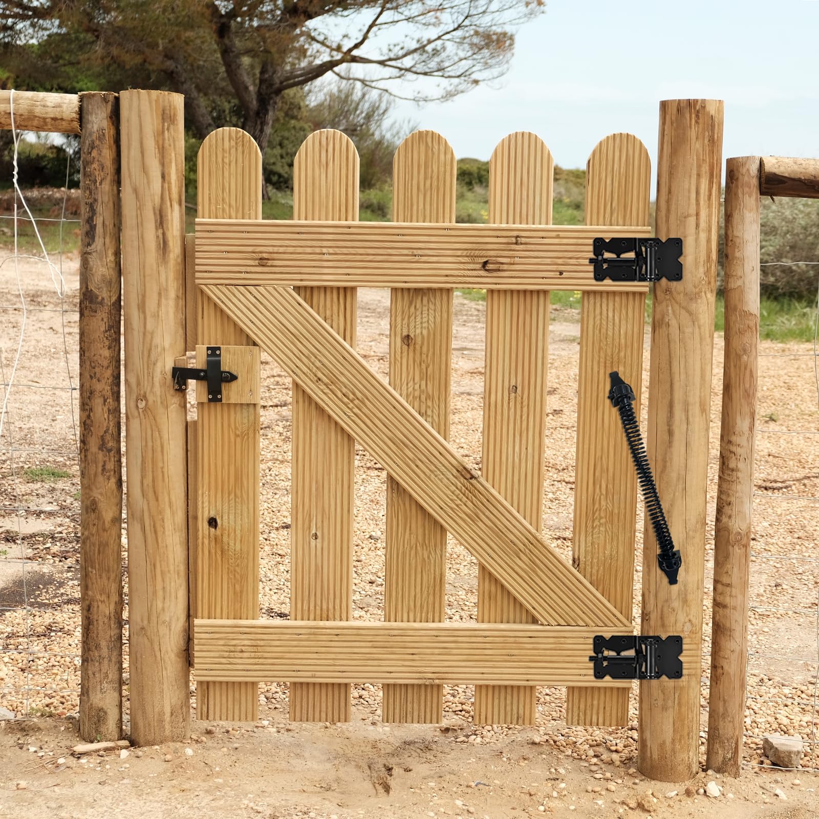 sourcing map Home & Garden ressort portail 14 pouces noir fermeture auto