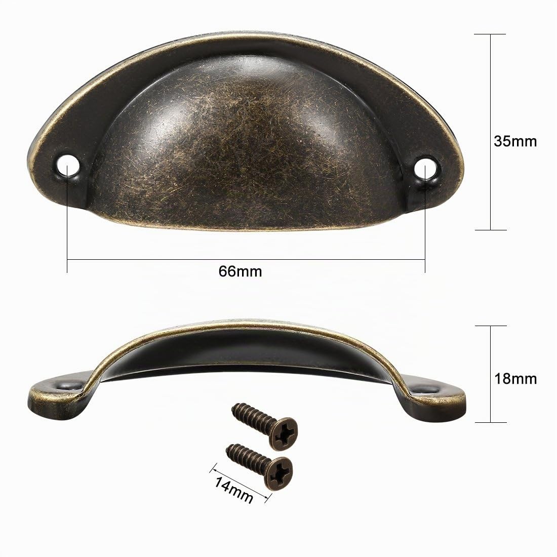 Sourcing Map Home poignée coquille laiton 81 mm lot 8