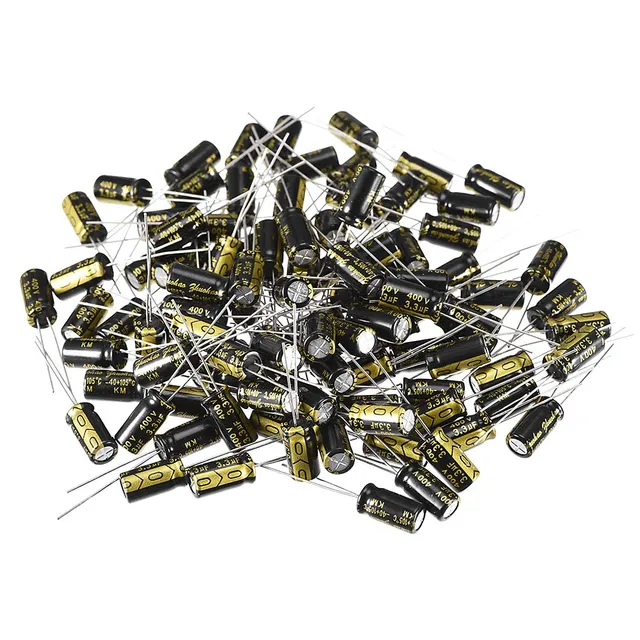 sourcing map 3.3uF 400V condensateur électrolytique alu lot 100