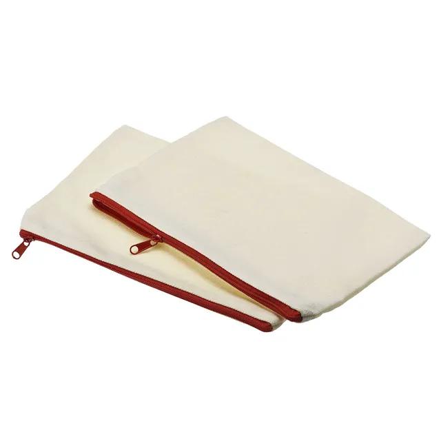Sourcingmap Office pochette toile zip rouge 20x14 cm 4 pcs