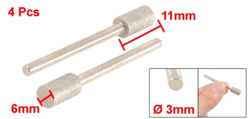 Sourcingmap Pointe Diamant 6 mm Cylindrique Lot 4 Fraise Tige