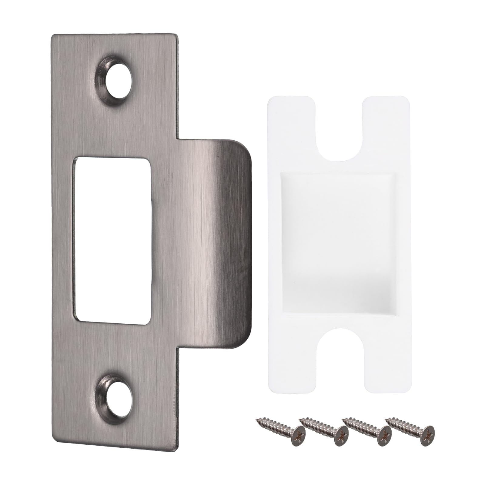 SOURCINGMAP Plaque Frappe Porte Inox 70x40mm Grise + Vis