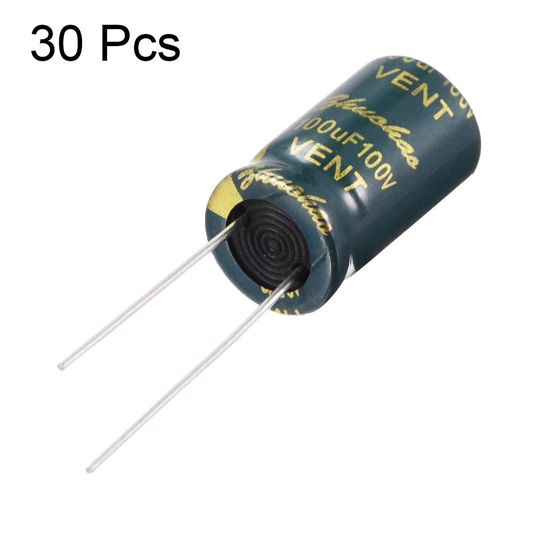 sourcing map 100uF 100V condensateur 30 pcs 10x17mm 105°C