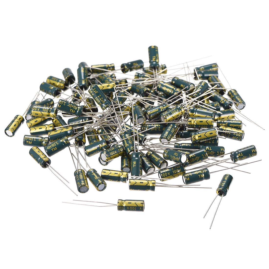 sourcing map 2.2uF 100V condensateur électrolytique 100pcs 5x11mm