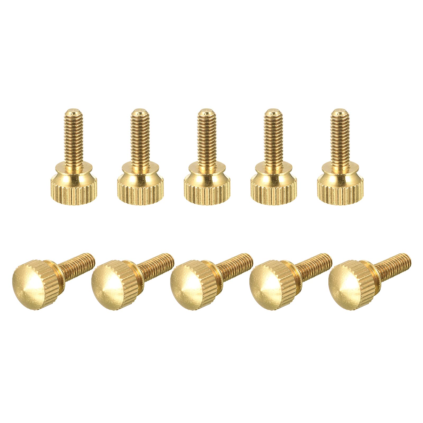 sourcing map Vis Moletée M4x16mm laiton 10pcs tête ronde
