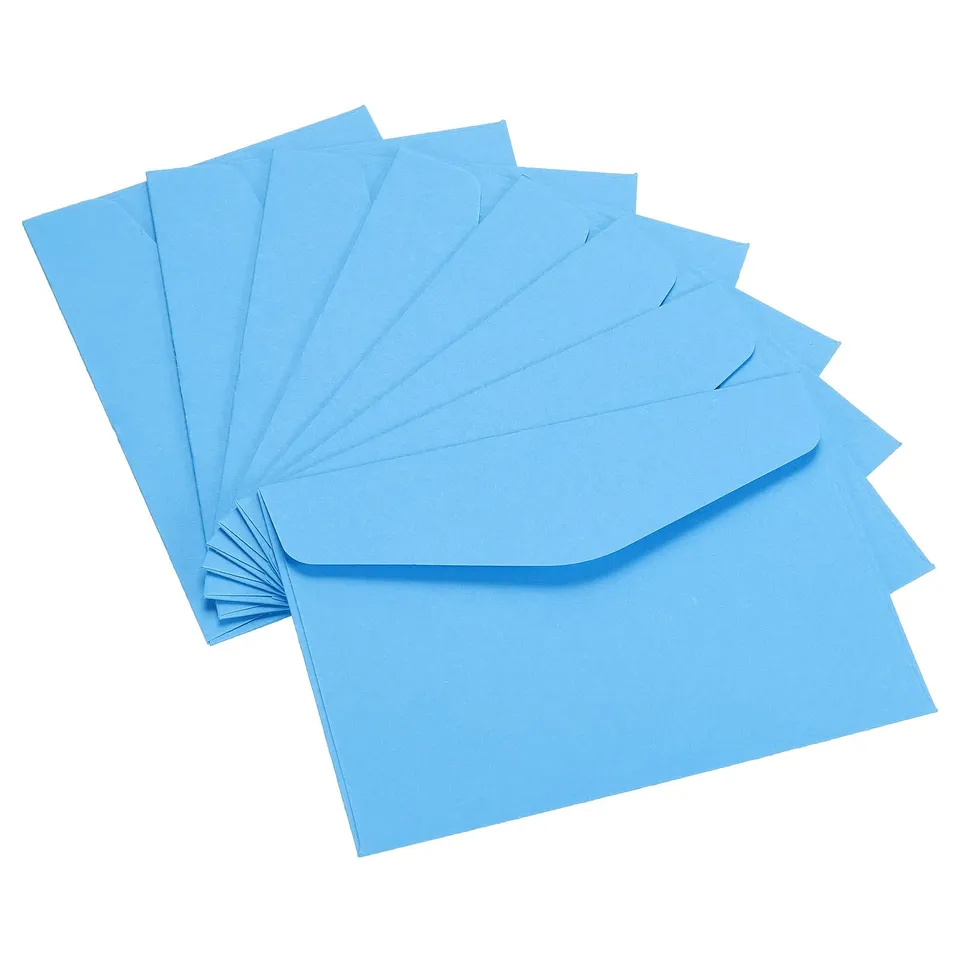 Sourcingmap mini enveloppe papier bleu 8,2x11,5 cm lot 100