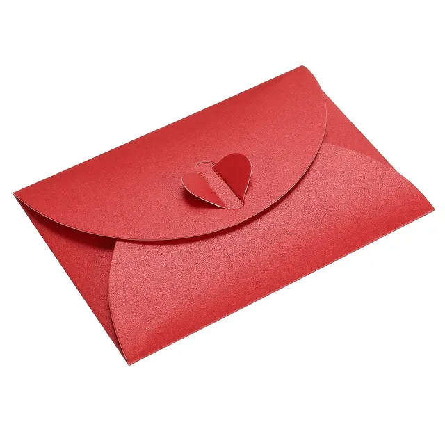 sourcing map Mini Enveloppes Cœur Rouge 50 pcs 7x10,5cm