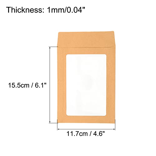 sourcing map 6 pouces enveloppes fenêtre marron 10 pièces 15,5x11,7cm