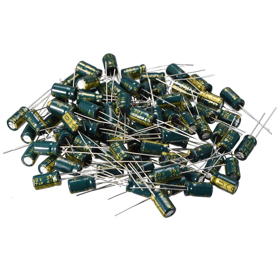 sourcing map condensateur faible ESR 47uF 50V 100 pièces 6.3x7mm