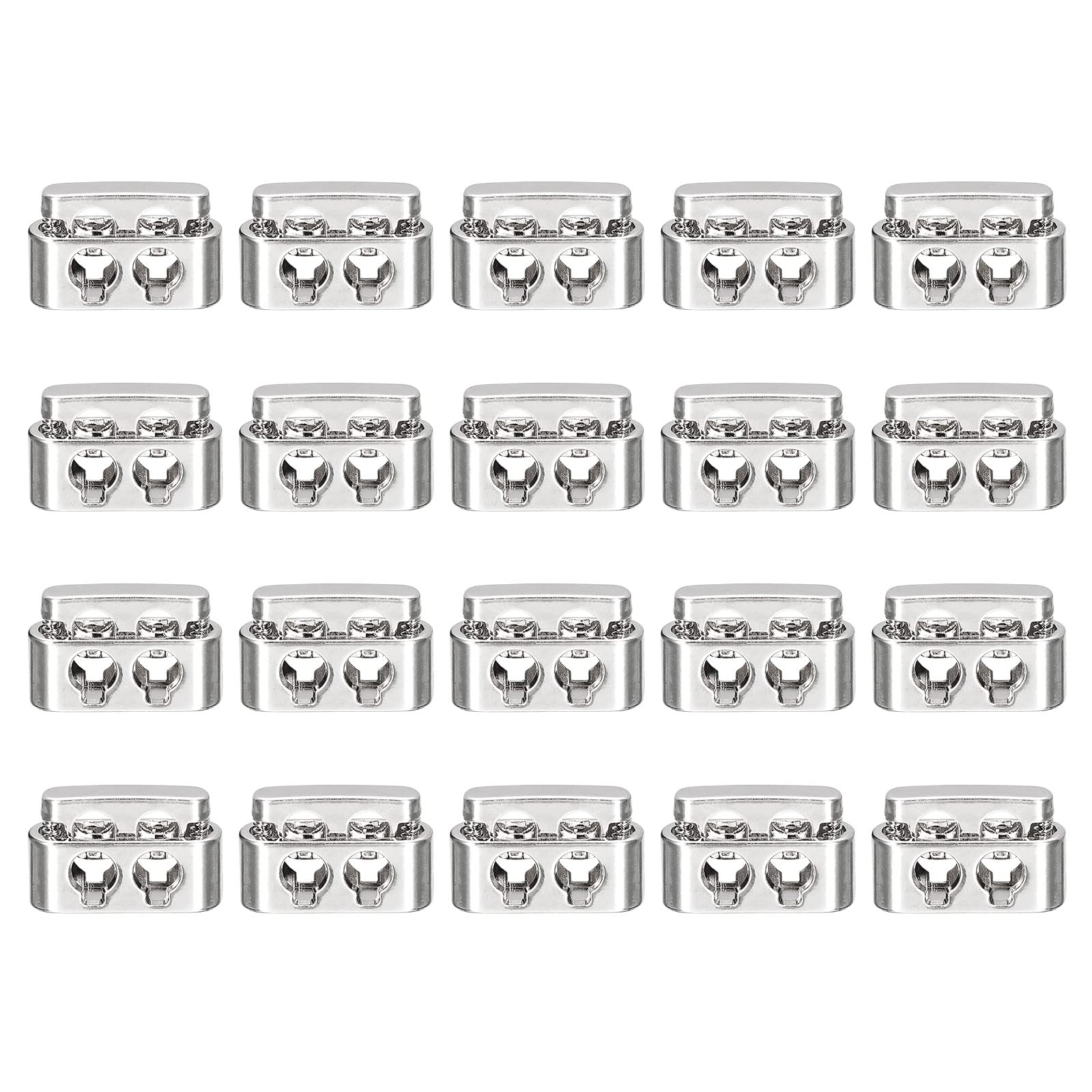 sourcing map Arrêt Cordon Argent Brillant 19mm Lot de 20
