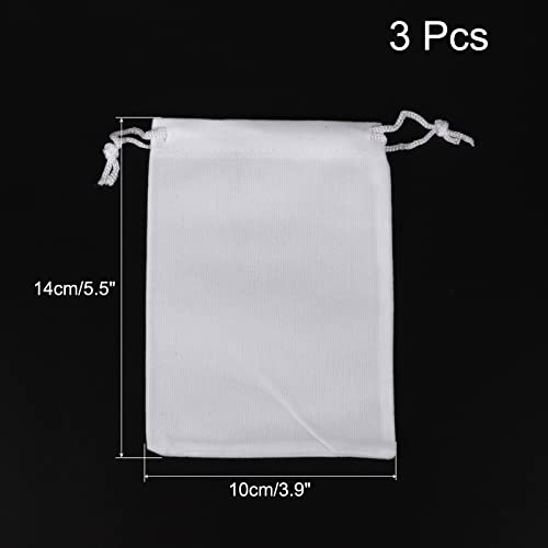sourcing map pochette microfibre 14x10 cm blanc lot 3 anti-rayure