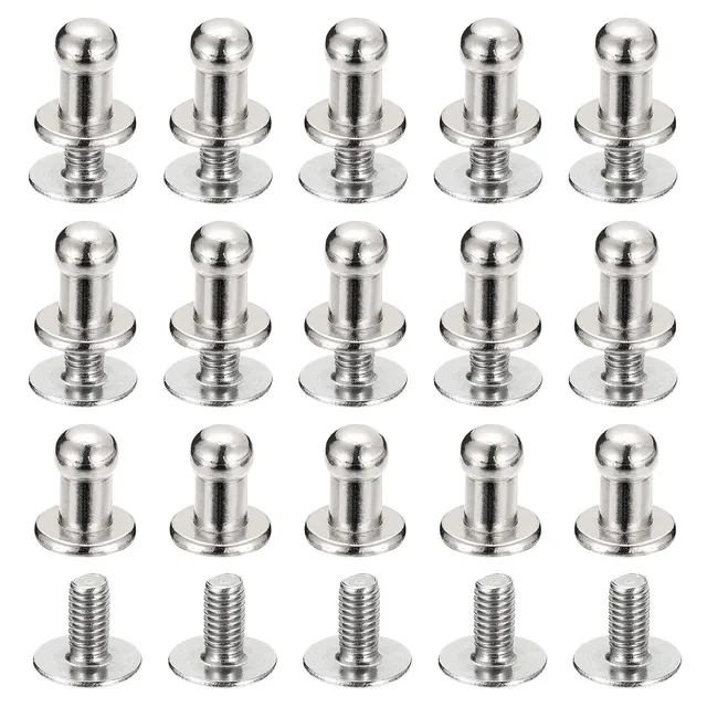 Sourcing Map Rivets vis cuir argenté 4 mm lot 15 maroquinerie