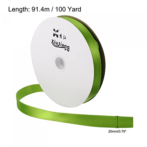 Sourcing Map Ruban Satin Vert 20 mm x 91,4 m Rouleau