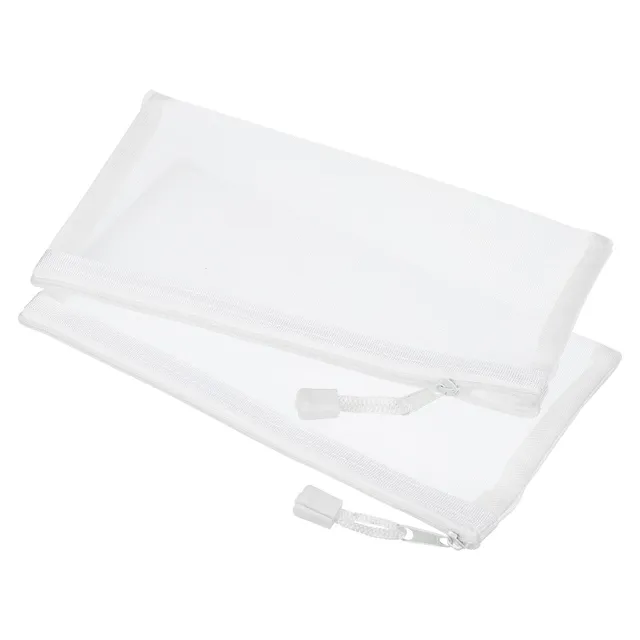 sourcing map B6 pochette maille zippée blanche lot de 6 nylon
