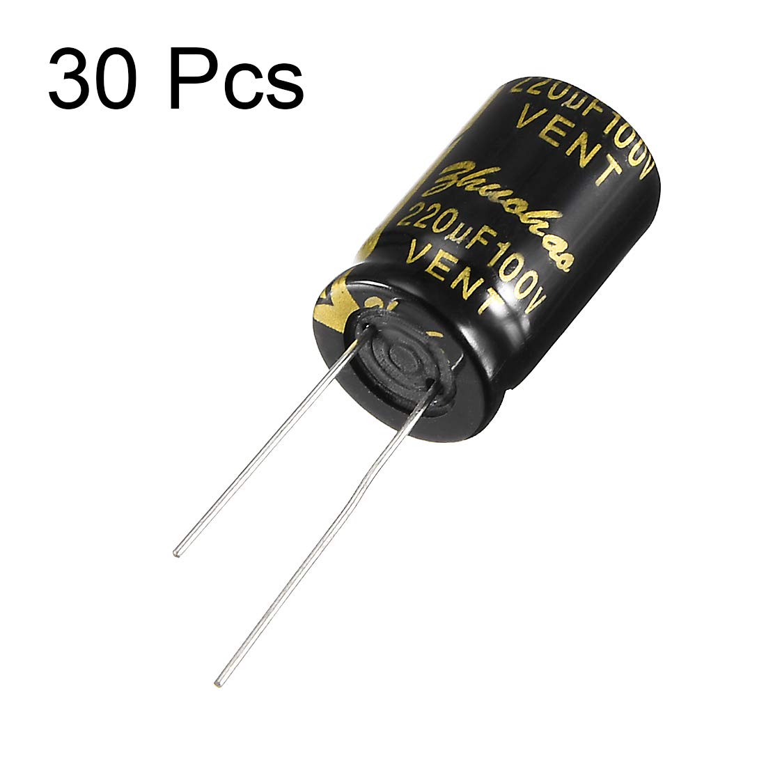 sourcing map condensateur électrolytique 220uF 100V 30 pièces 13x21mm