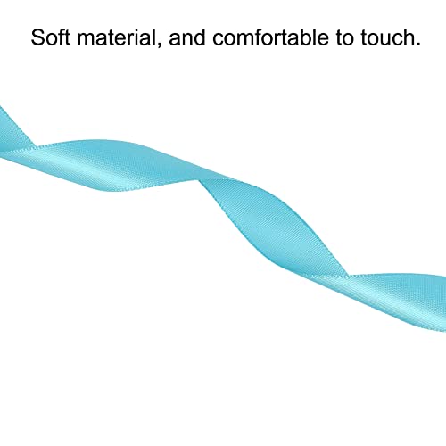 sourcing map ruban satin 20mmx91,4m bleu bleuet double face