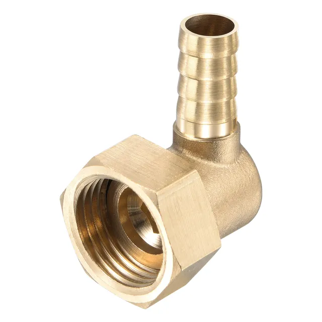 Sourcing Map Raccord Cannelé Laiton Coude 10mm x G1/2 Femelle