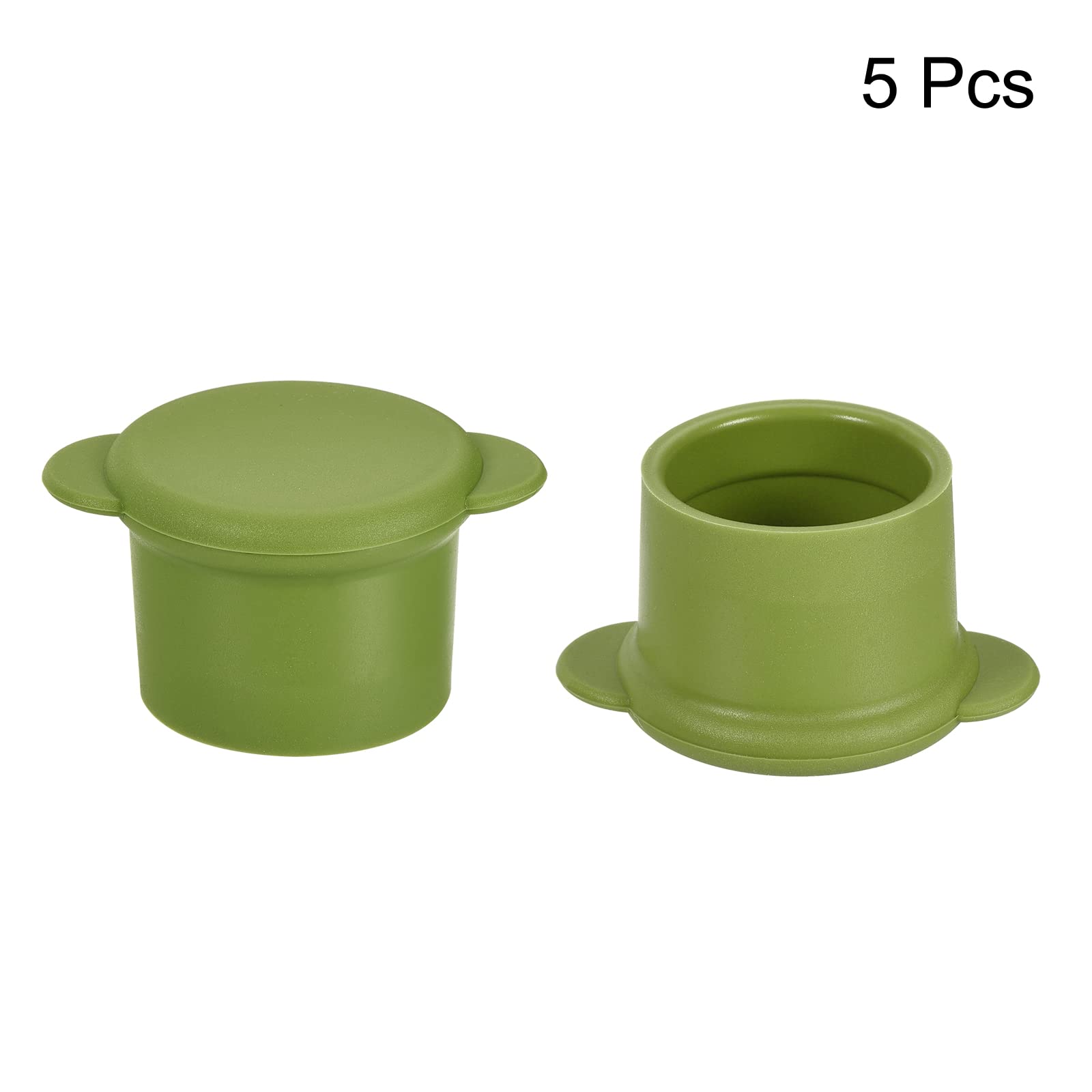 sourcing map Bouchon Bouteille Silicone Vert 27mm 5 Pièces