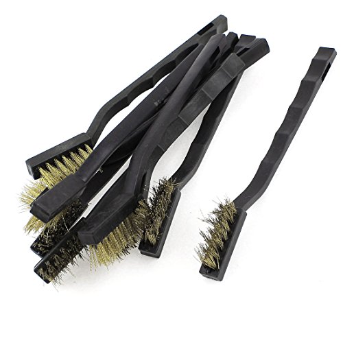 Sourcingmap Brosse laiton manche plastique 17cm lot 10