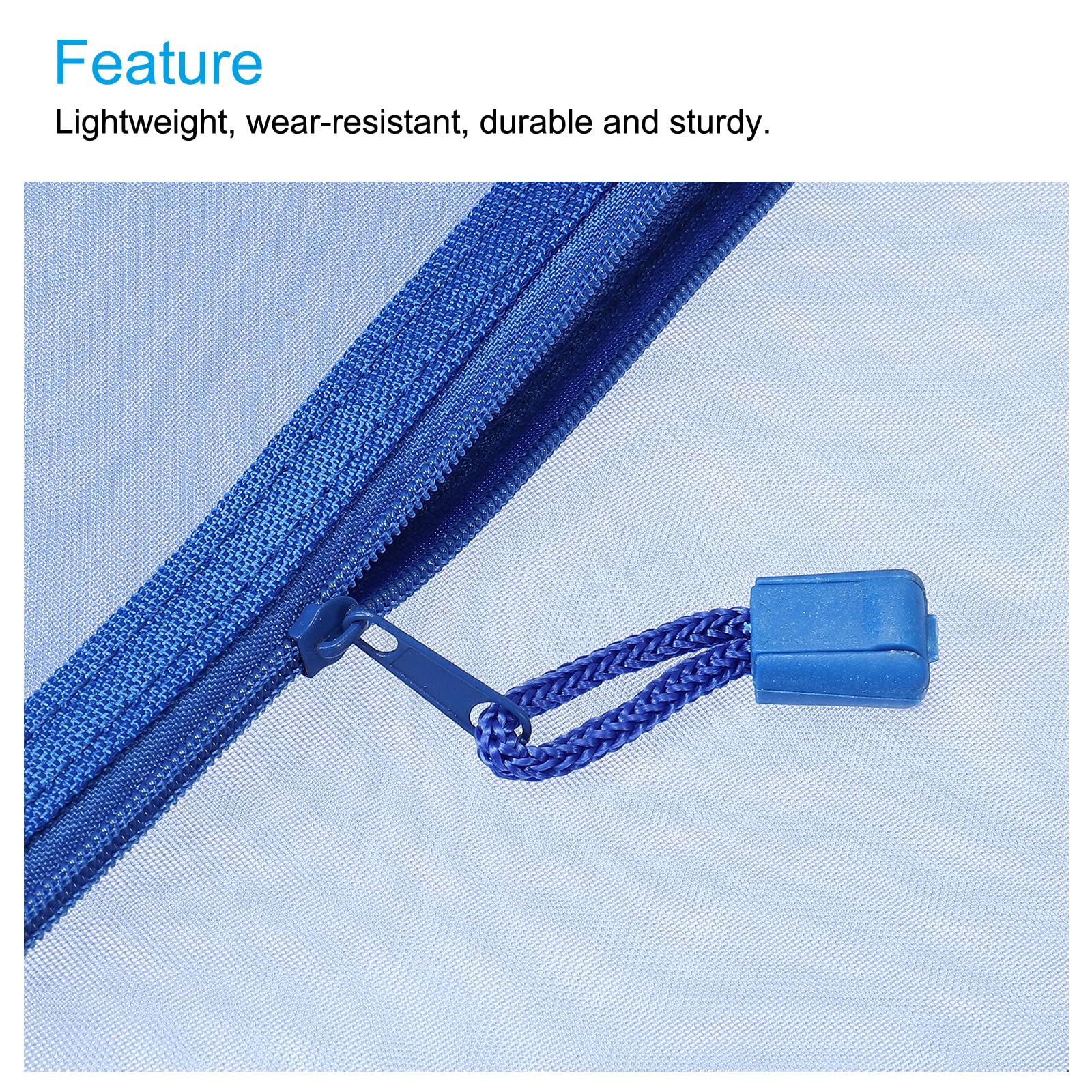 sourcing map pochette zippée A6 bleu ciel x6 nylon