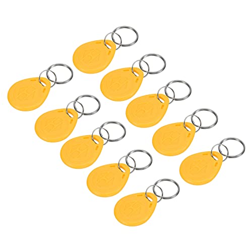 sourcing map badge RFID 125kHz jaune porte-clés lot 10