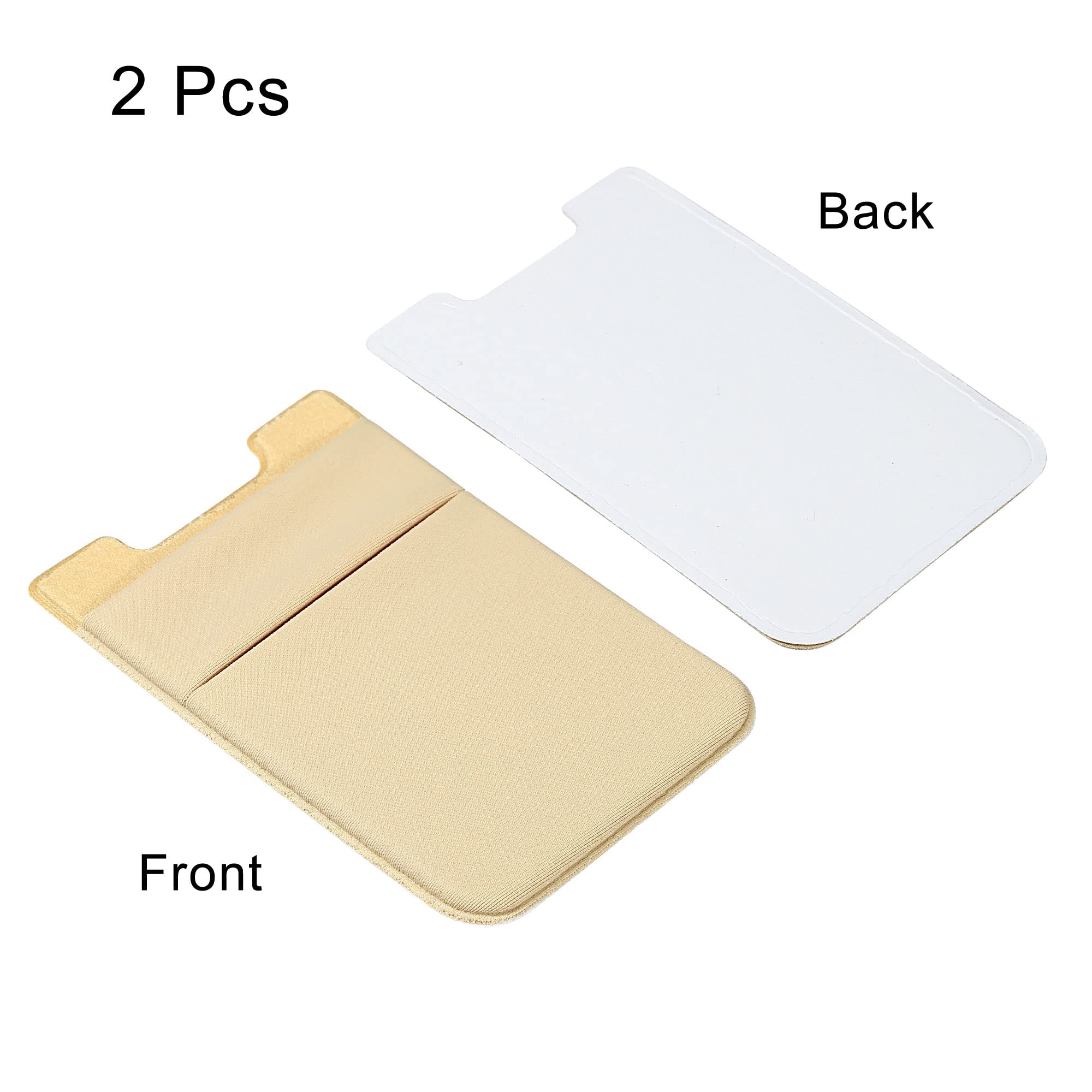 sourcing map Pochette carte téléphone spandex jaune lot 2 double