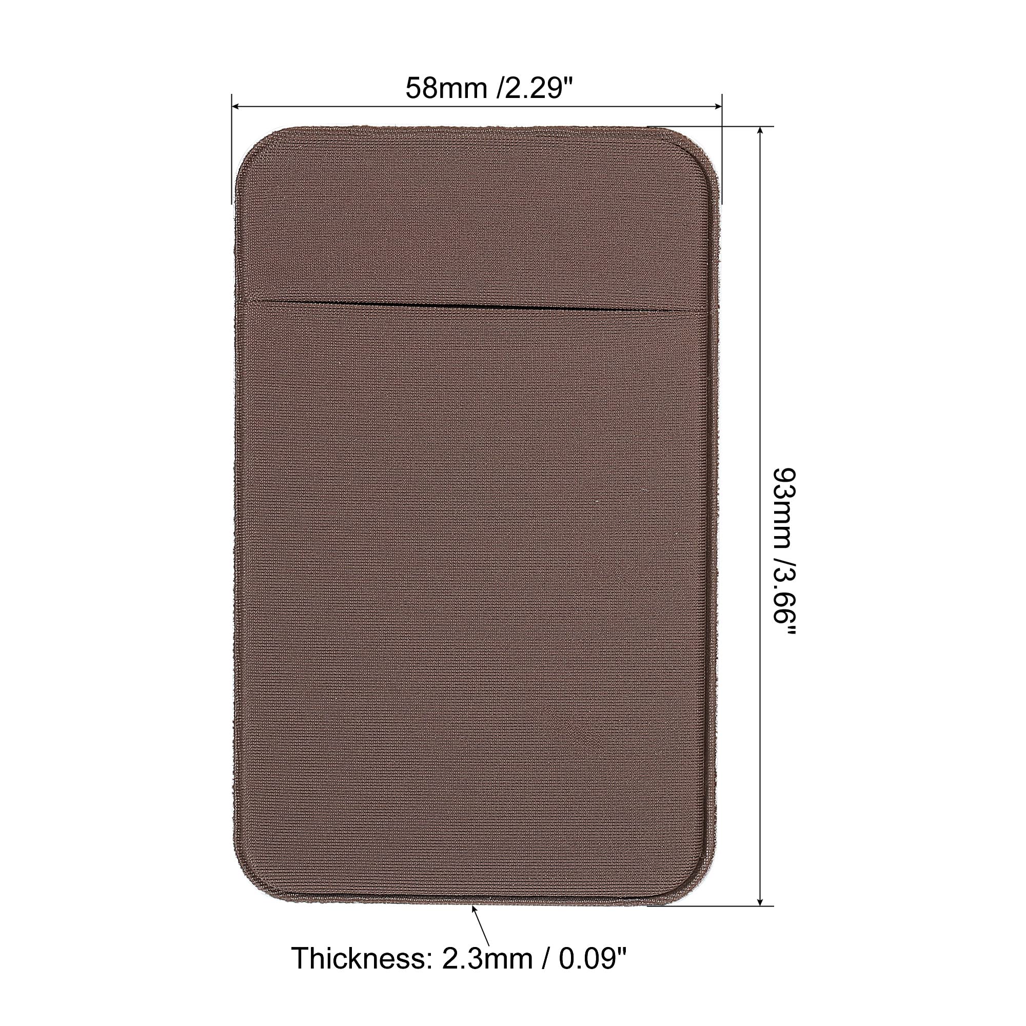 Sourcing Map Porte-Carte Téléphone Spandex 3 Pièces Marron
