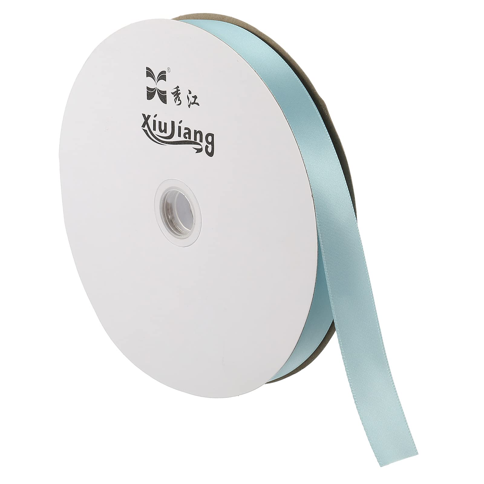 sourcingmap Ruban Satin 20mmx91,4m Rouleau Bleu Mer Polyester