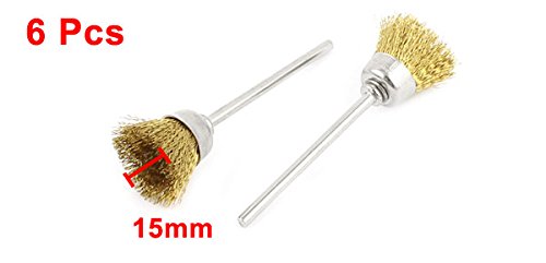 Sourcingmap Brosse coupelle laiton 15mm tige 2,3mm lot 6