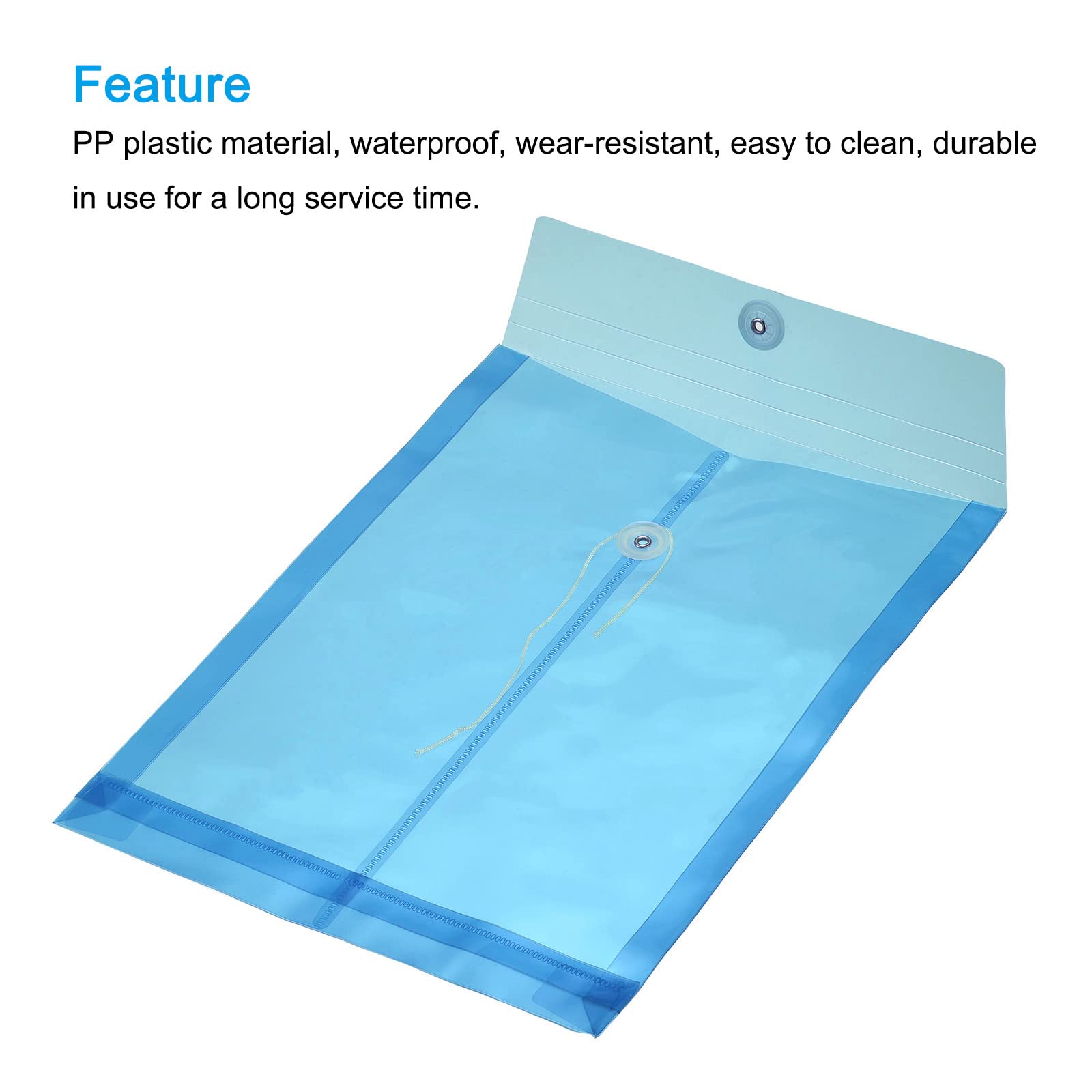 sourcing map enveloppe A4 bleue lot 5 plastique PP