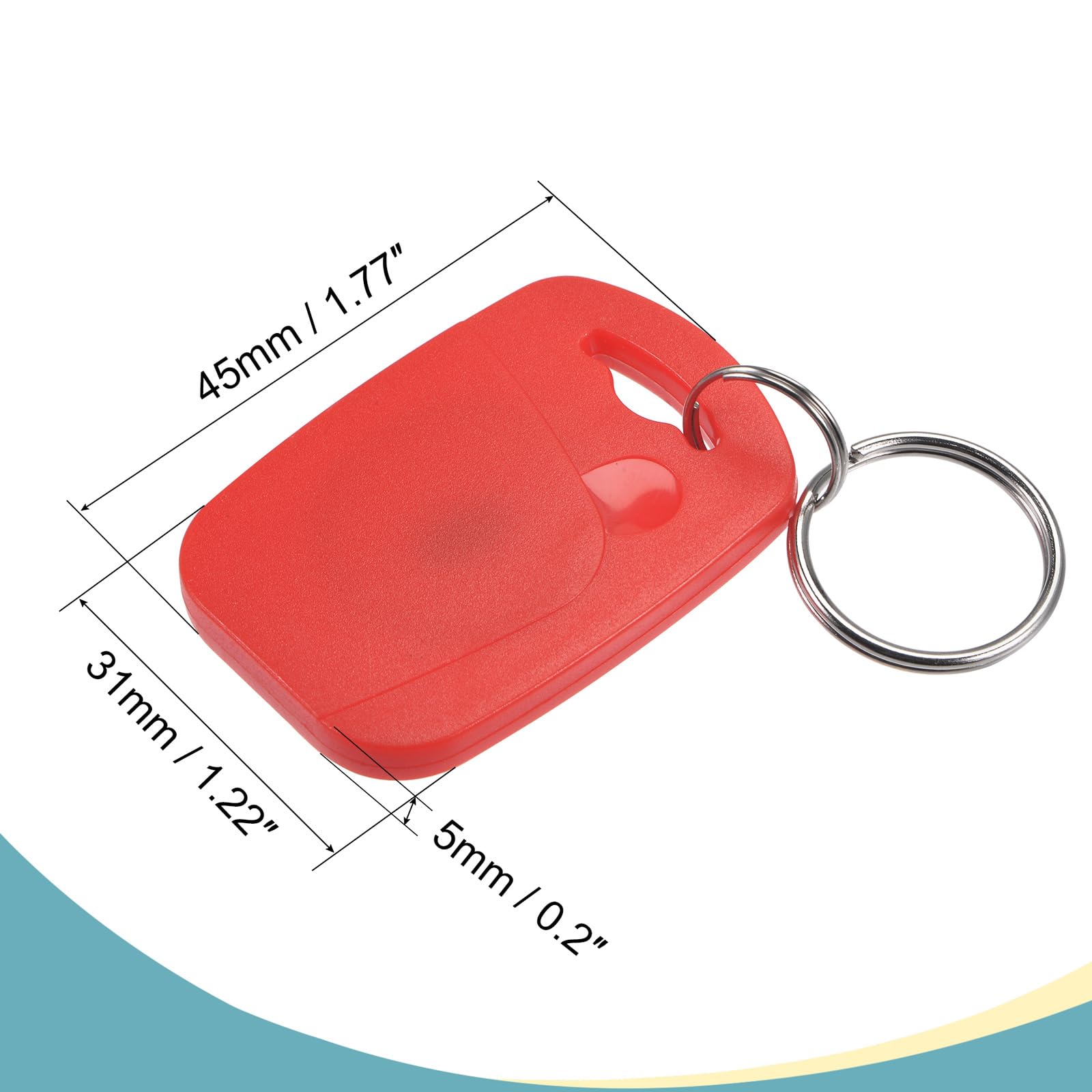Sourcing Map TK4100 badge porte-clés RFID rouge lot de 20 125KHz