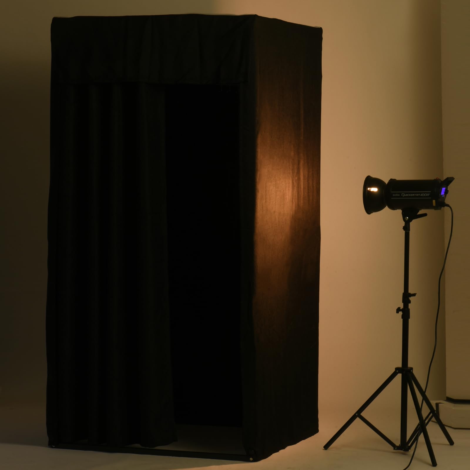 sourcingmap Cabine d'essayage noire 100x100x200 cm démontable