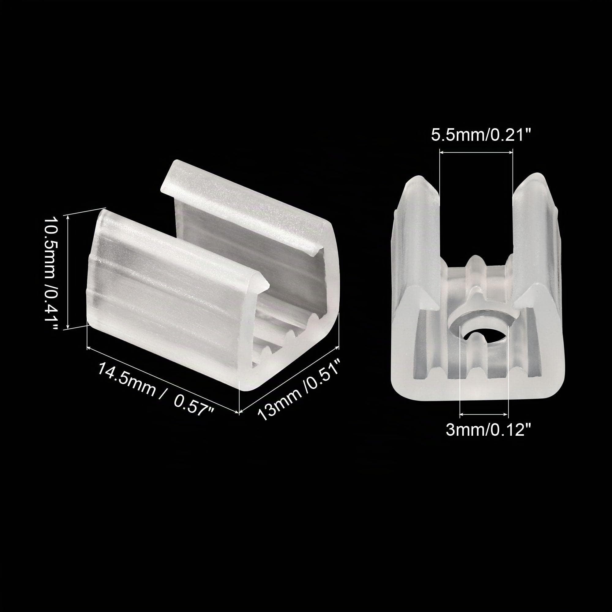 sourcing map Industrial clips néon LED 8 mm transparent lot 50