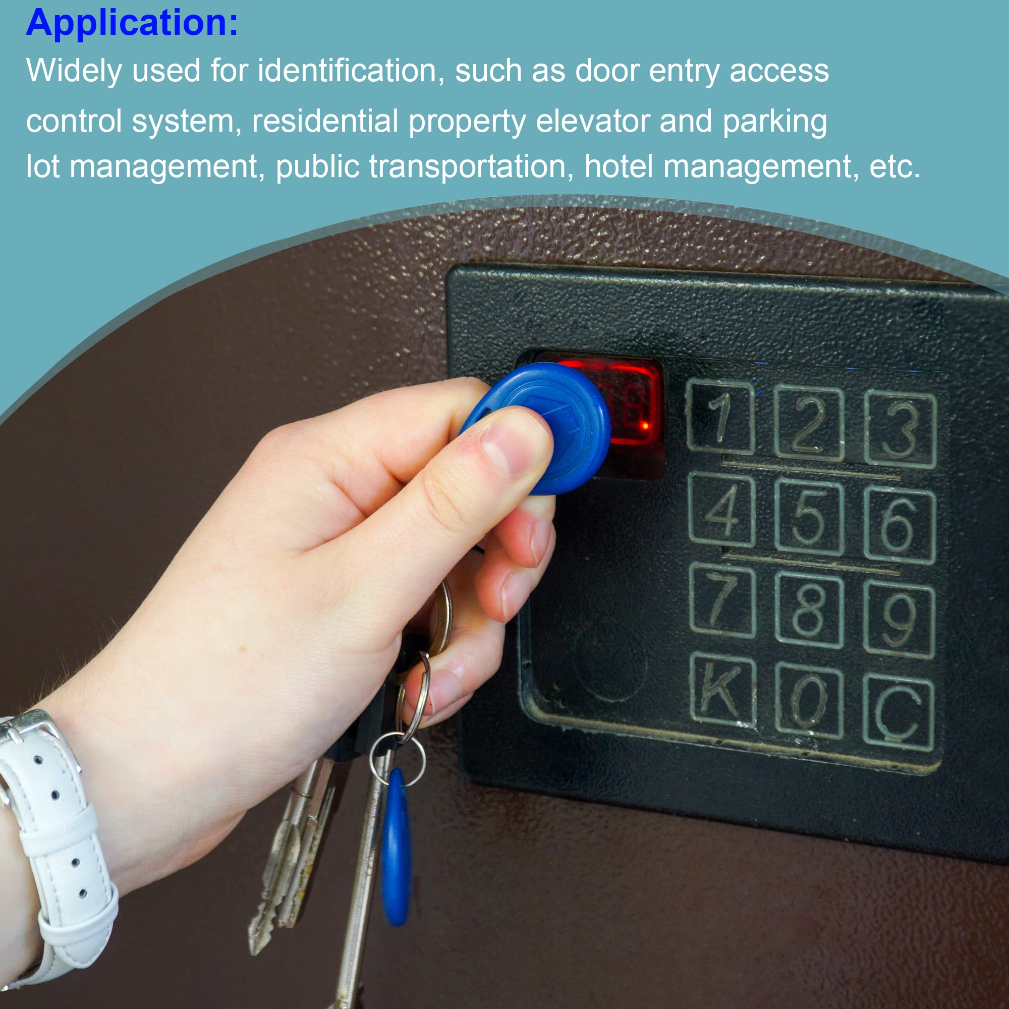 sourcingmap badge RFID 125KHz réinscriptible rouge lot de 10