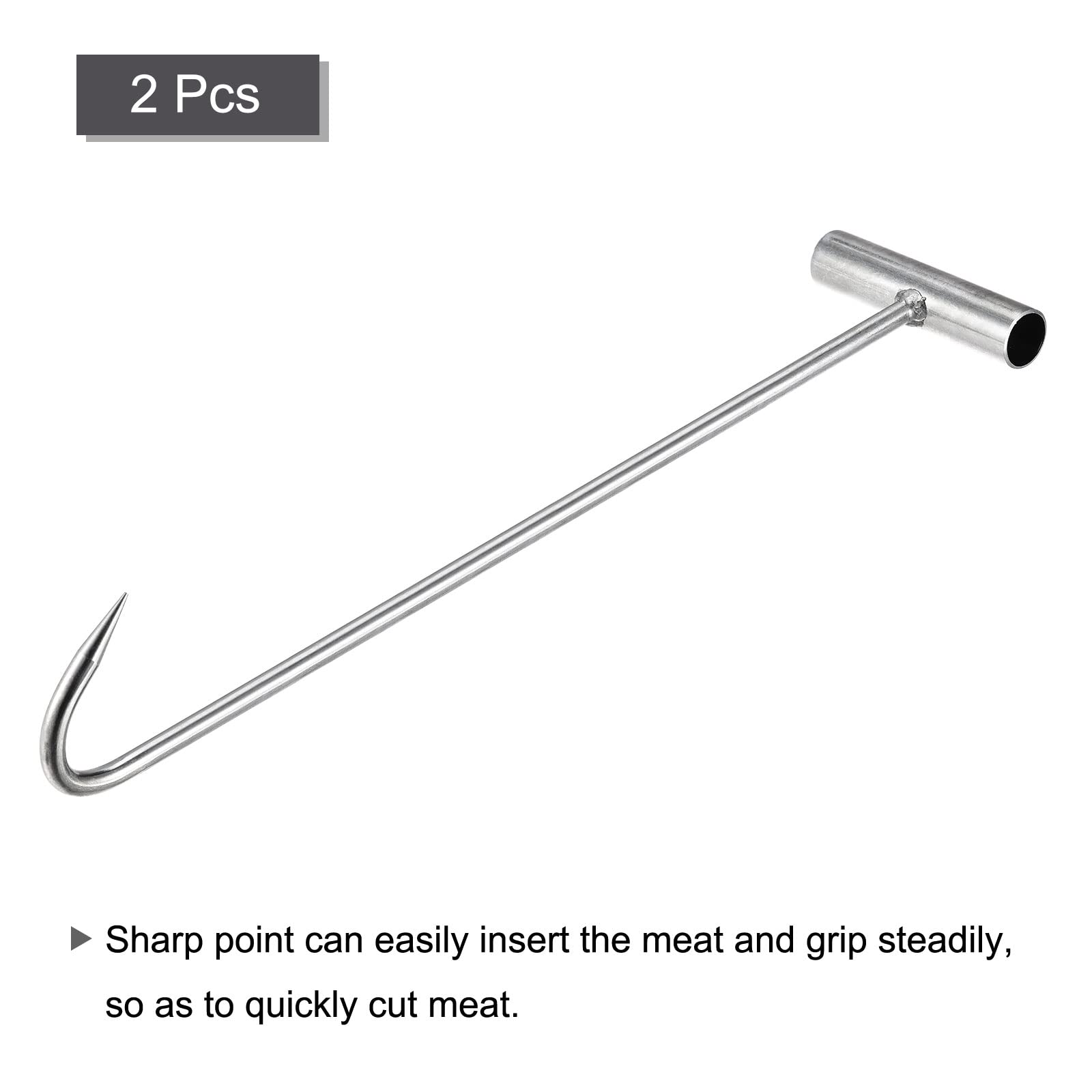 sourcingmap Home crochet viande inox 39 cm lot de 2