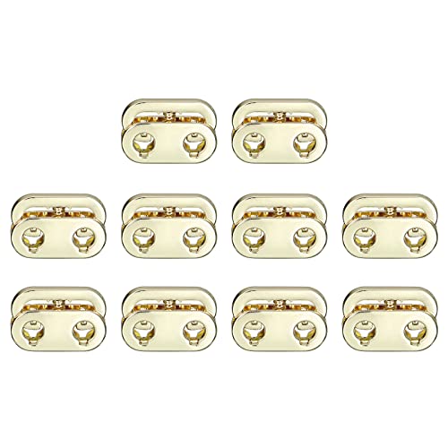 sourcing map Arrêt Cordon Métal Or 22mm Lot de 10