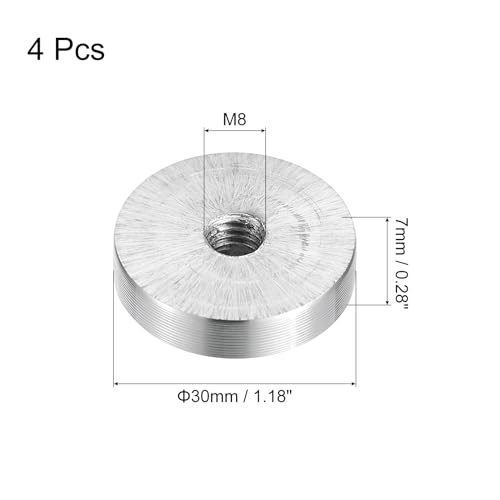 Sourcingmap Home & Garden Disque alu argent M8 30 mm x4