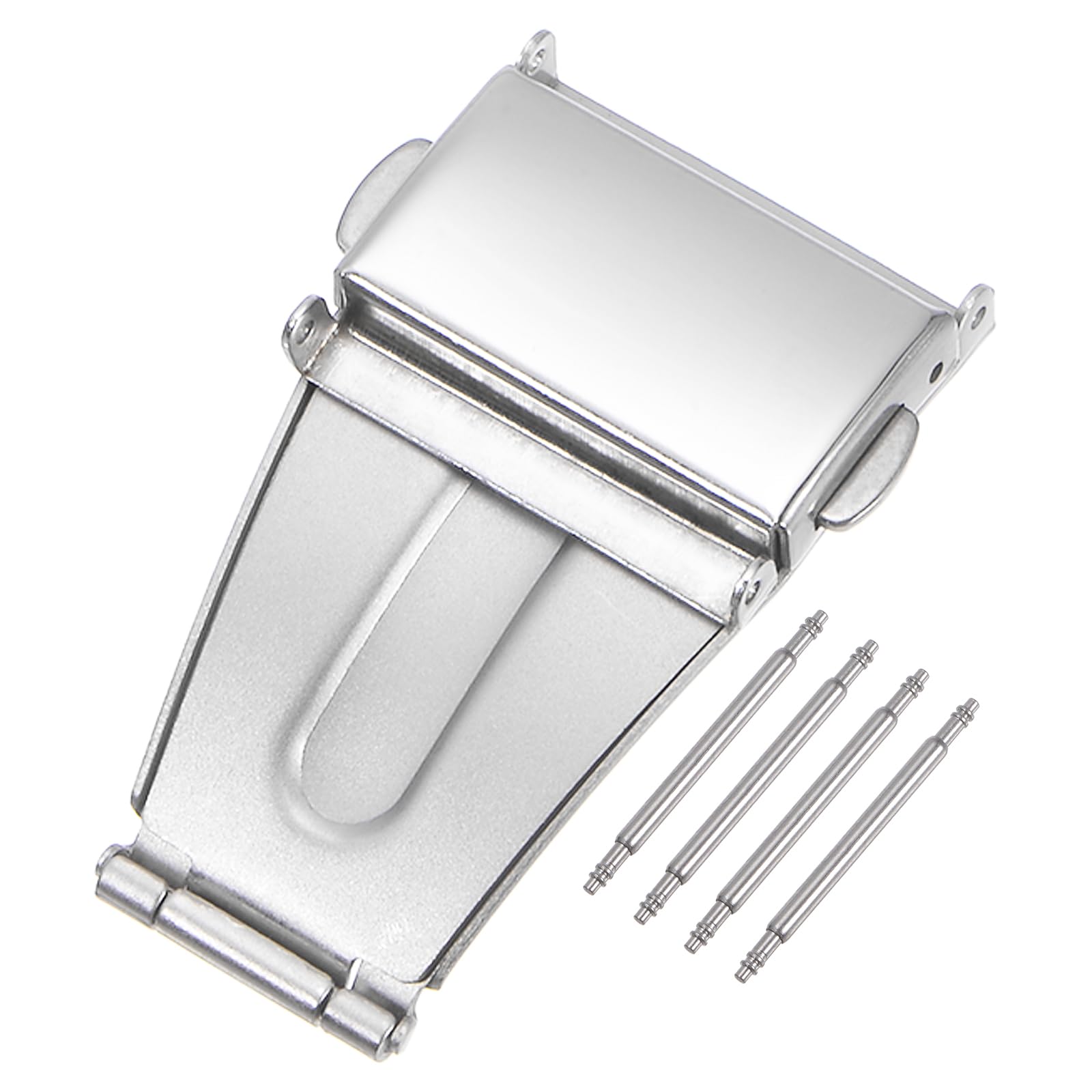 sourcing map fermoir montre déployante 20mm inox argenté