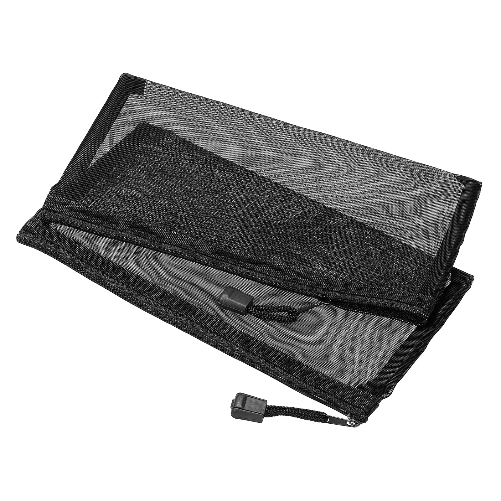 sourcing map B6 pochette maille zippée noire lot de 6 nylon