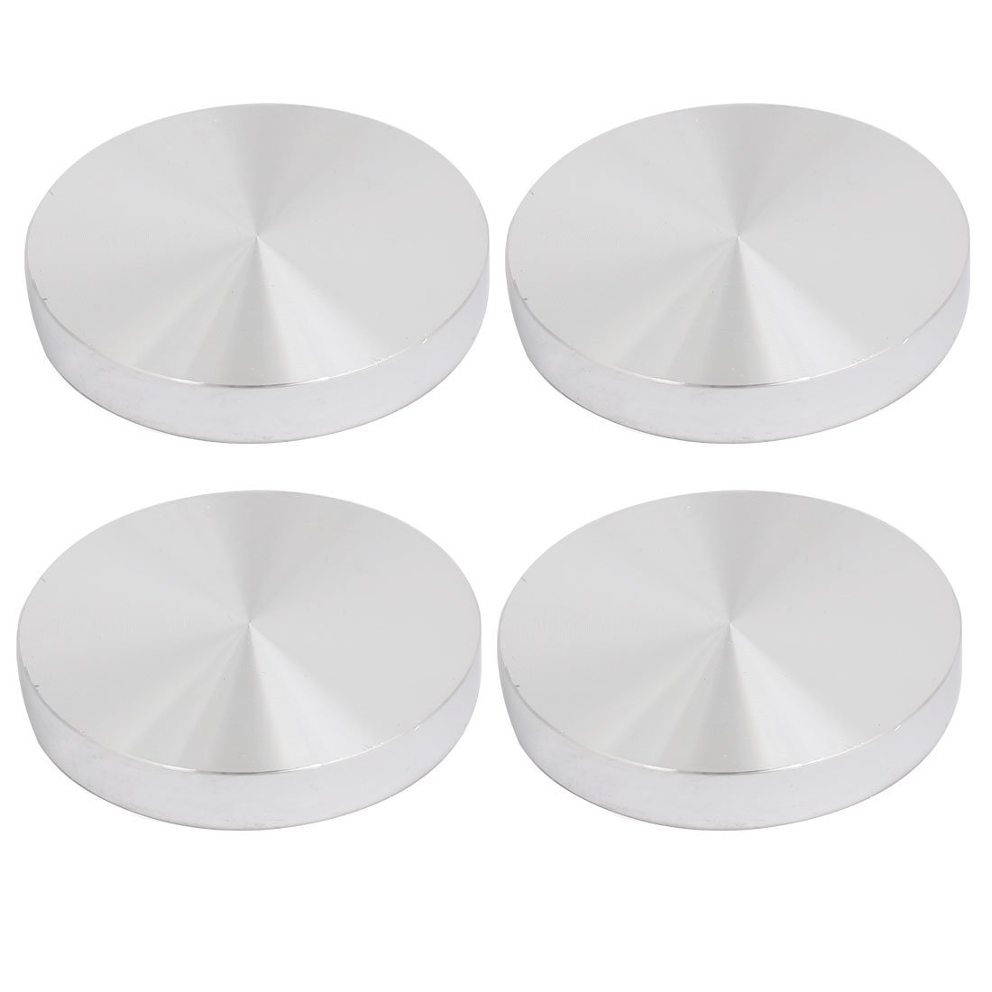 Sourcingmap Home disque aluminium table verre argent lot 4 M8