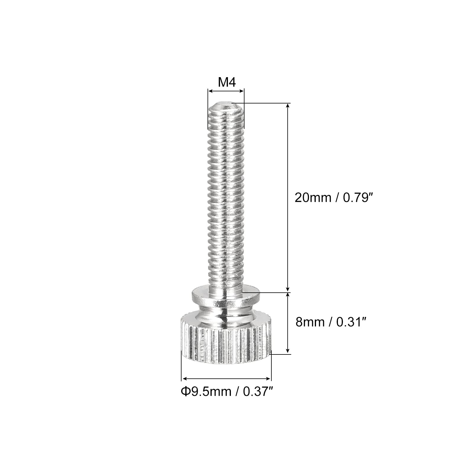sourcing map Vis Molette M4x20mm Laiton Lot de 5