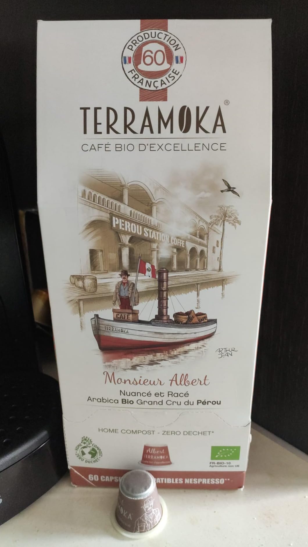 Terramoka Monsieur Albert capsules café Pérou bio 60 fruité