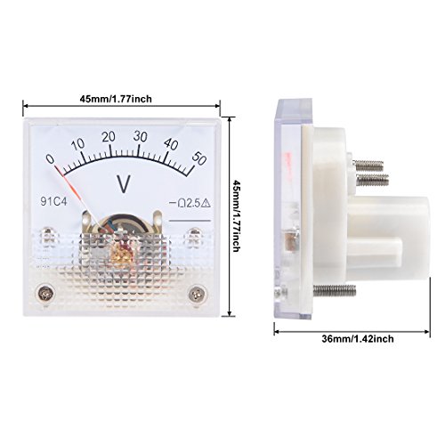 Sourcing Map 91C4 Voltmètre Analogique Panneau DC 0-50V
