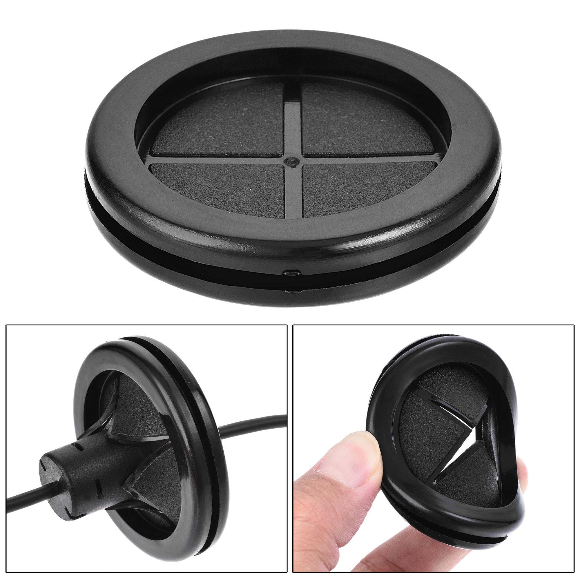 sourcing map 50mm passe-fil caoutchouc rond noir lot 4