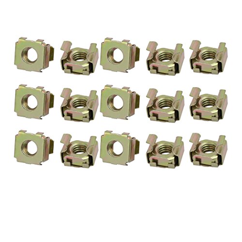 sourcing map Écrou cage M8 rack serveur 15pcs carbone laiton