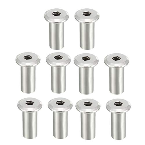 Sourcing Map écrou insertion meuble M8x20 mm 10 pcs
